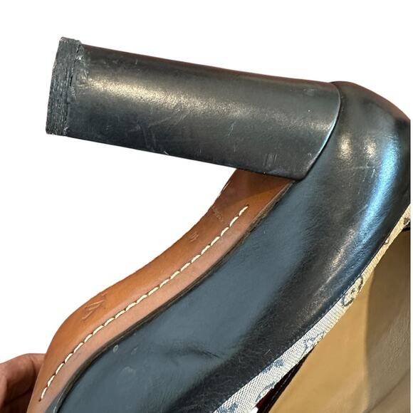 Louis Vuitton Navy canvas leather monogram heels size 40 no box, dustbag Rare! - Picture 11 of 16